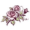 Цветной пример раскраски цветущие розы стебель