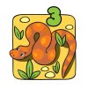 Цветной пример раскраски добрая змея буква з