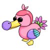 Цветной пример раскраски додо птица