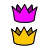 Цветной пример раскраски две короны