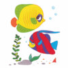 Цветной пример раскраски две морских рыбки