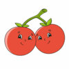 Цветной пример раскраски две сестрички помидорки