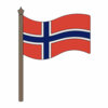 Цветной пример раскраски флаг норвегии