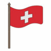 Цветной пример раскраски флаг швейцарии