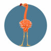 Цветной пример раскраски фламинго спиной