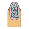 Цветной пример раскраски геометрический рисунок на ногте