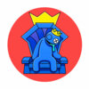 Цветной пример раскраски голубой на троне радужные друзья