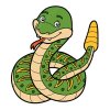 Цветной пример раскраски гремучая змея