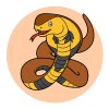 Цветной пример раскраски кобра опасная змея