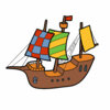 Цветной пример раскраски корабль пирата