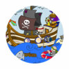 Цветной пример раскраски корабль пиратов