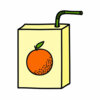 Цветной пример раскраски коробочка апельсинового сока