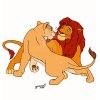 Цветной пример раскраски король лев муфаса и сараби