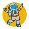 Цветной пример раскраски космонавт без гравитации