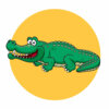 Цветной пример раскраски крокодил сбоку