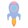Цветной пример раскраски круглая ракета