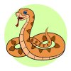 Цветной пример раскраски крупная змея