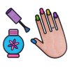 Цветной пример раскраски лак для ногтей