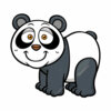 Цветной пример раскраски маленькая панда