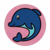 Цветной пример раскраски маленький дельфин