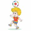 Цветной пример раскраски маленький футболист