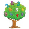 Цветной пример раскраски математическое дерево