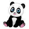 Цветной пример раскраски милая панда
