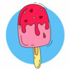 Цветной пример раскраски мороженое на палочке с посыпкой