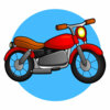 Цветной пример раскраски мотоцикл