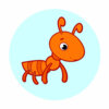 Цветной пример раскраски муравей веселый