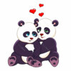 Цветной пример раскраски панда любовь