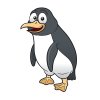 Цветной пример раскраски пингвин свободный