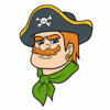 Цветной пример раскраски пират с усами