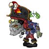 Цветной пример раскраски пиратский зомби-капитан
