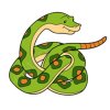 Цветной пример раскраски питон змея