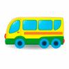 Цветной пример раскраски простой автобус