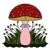 Цветной пример раскраски рисунок гриба