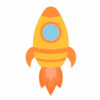 Цветной пример раскраски рисунок ракеты