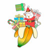 Цветной пример раскраски рождественский банан