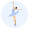 Цветной пример раскраски стройная высокая балерина