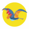 Цветной пример раскраски тапейара динозавр