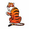 Цветной пример раскраски тигр спиной