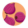 Цветной пример раскраски три луковицы