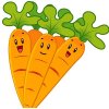 Цветной пример раскраски три морковки