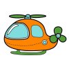 Цветной пример раскраски вертолет простой