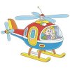 Цветной пример раскраски вертолет с мальчиком