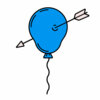 Цветной пример раскраски воздушный шарик прокололи