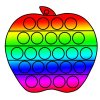 Цветной пример раскраски яблочко поп-ит