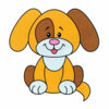 Цветной пример раскраски забавный щенок собачка