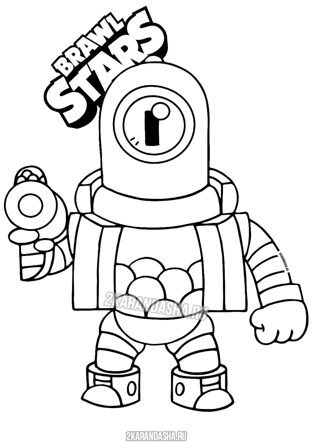 Coloring Page Brawl Stars Rico Is An Ordinary Fighter Rico Print Brawl Stars - brawl stars rico rey